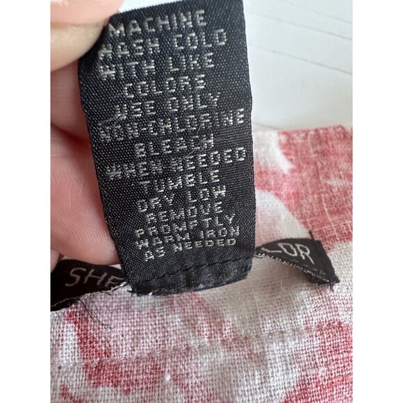 Sherry Taylor Shirt Womens 2X Linen Blend Floral 3/4 Sleeve Button Boho Cottage - Picture 6 of 9